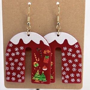 Christmas Dangle Earrings Acrylic